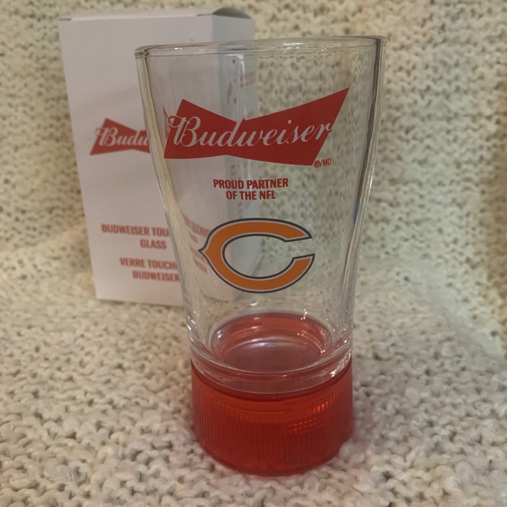 Budweiser red light touchdown glass.